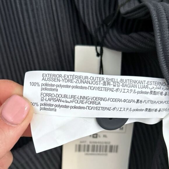 Zara Black Ribbed Oversized Button Front Blazer, Size Medium - Picture 11 of 11